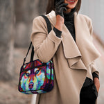 Colorful Siberian Husky Print Double Strap Bible Bag