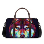 Colorful Siberian Husky Print Duffle Bag