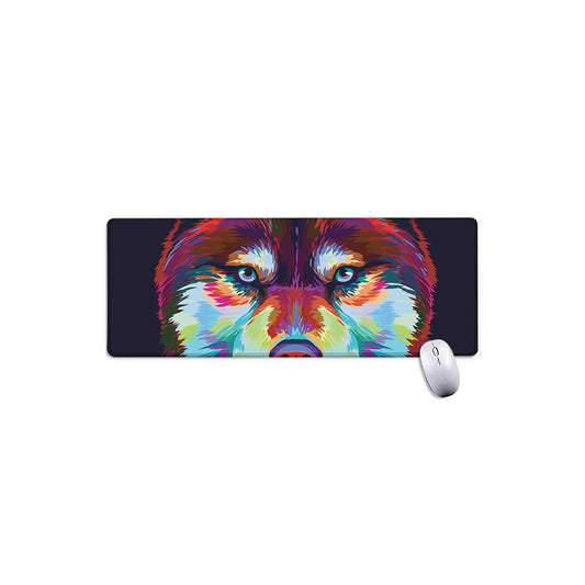 Colorful Siberian Husky Print Extended Mouse Pad