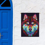 Colorful Siberian Husky Print Garden Flag