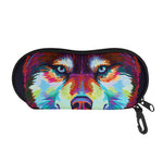 Colorful Siberian Husky Print Glasses Case