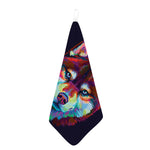 Colorful Siberian Husky Print Hand Towel