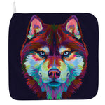 Colorful Siberian Husky Print Hand Towel
