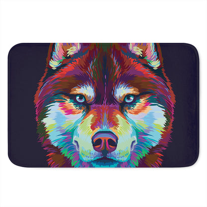 Colorful Siberian Husky Print Indoor Door Mat