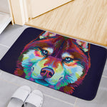 Colorful Siberian Husky Print Indoor Door Mat