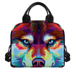 Colorful Siberian Husky Print Insulated Lunch Bag