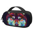 Colorful Siberian Husky Print Portable Cooler Travel Case