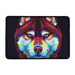 Colorful Siberian Husky Print Kitchen Mat