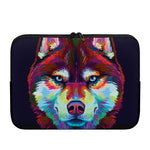 Colorful Siberian Husky Print Laptop Sleeve