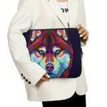 Colorful Siberian Husky Print Laptop Sleeve