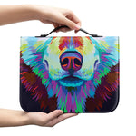 Colorful Siberian Husky Print Leather Bible Cover