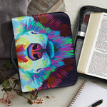 Colorful Siberian Husky Print Leather Bible Cover
