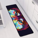 Colorful Siberian Husky Print Long Kitchen Mat