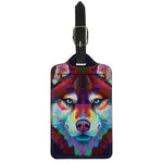 Colorful Siberian Husky Print Luggage Tag