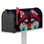 Colorful Siberian Husky Print Mailbox Cover