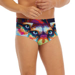 Colorful Siberian Husky Print Men's Briefs