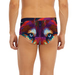 Colorful Siberian Husky Print Men's Briefs