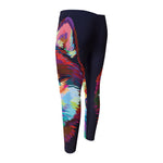 Colorful Siberian Husky Print Men's Compression Pants