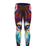 Colorful Siberian Husky Print Men's leggings