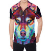 Colorful Siberian Husky Print Men's Shirt