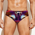 Colorful Siberian Husky Print Men's Swim Briefs