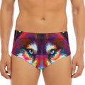 Colorful Siberian Husky Print Men's Triangle Swim Briefs
