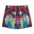 Colorful Siberian Husky Print Mesh Shorts