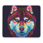 Colorful Siberian Husky Print Mouse Pad