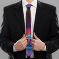Colorful Siberian Husky Print Necktie