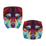 Colorful Siberian Husky Print Office Chair Cover