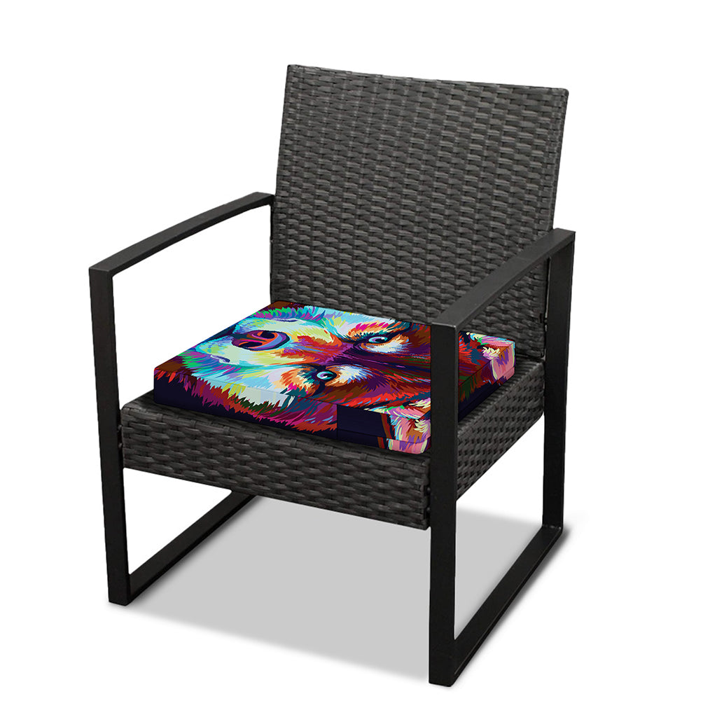 Colorful Siberian Husky Print Outdoor Seat Cushion Cover
