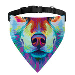 Colorful Siberian Husky Print Over The Collar Dog Bandana