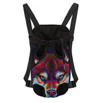 Colorful Siberian Husky Print Pet Carrier Backpack