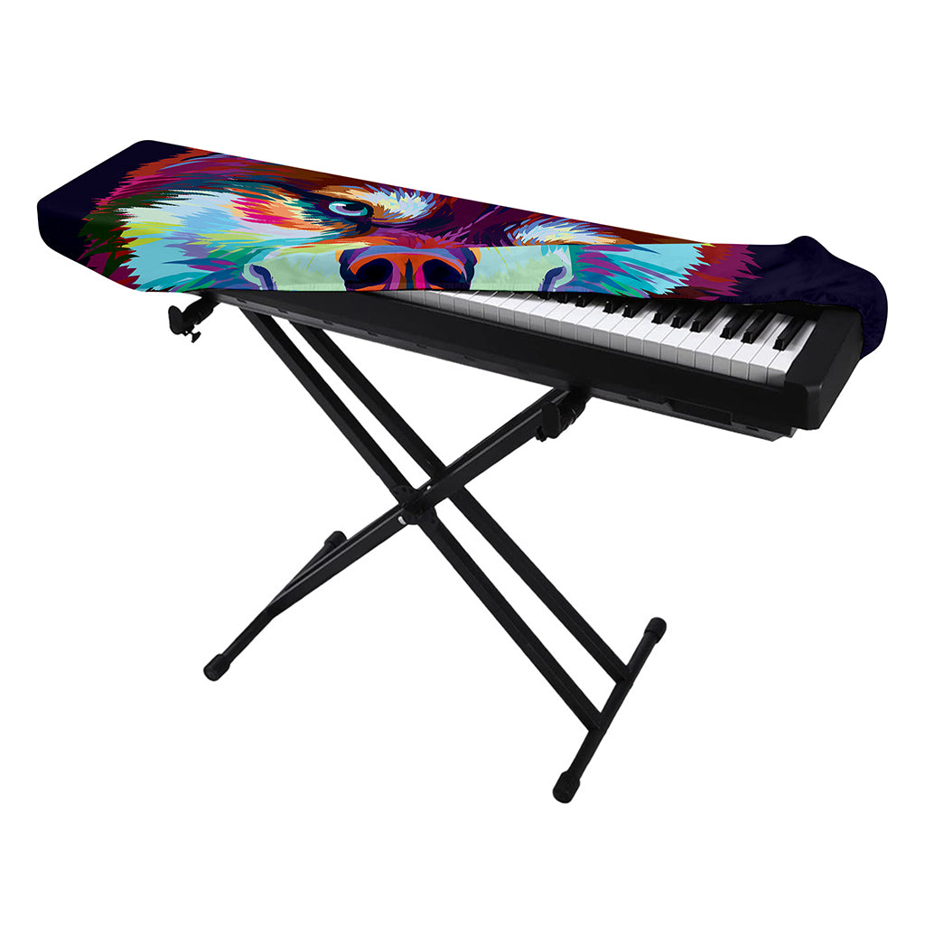 Colorful Siberian Husky Print Piano Keyboard Cover