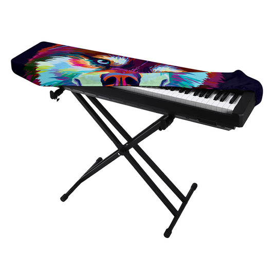 Colorful Siberian Husky Print Piano Keyboard Cover