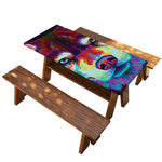 Colorful Siberian Husky Print Picnic Table Cover