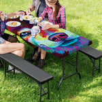 Colorful Siberian Husky Print Picnic Table Cover