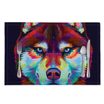 Colorful Siberian Husky Print Placemat