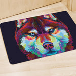 Colorful Siberian Husky Print Polyester Doormat