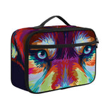 Colorful Siberian Husky Print Portable Lunch Bag
