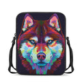 Colorful Siberian Husky Print Rectangular Crossbody Bag