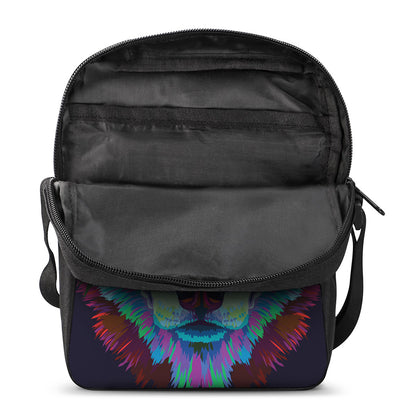 Colorful Siberian Husky Print Rectangular Crossbody Bag