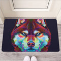 Colorful Siberian Husky Print Rubber Doormat