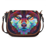 Colorful Siberian Husky Print Saddle Bag