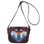 Colorful Siberian Husky Print Saddle Bag