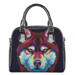 Colorful Siberian Husky Print Shoulder Handbag