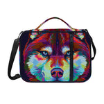 Colorful Siberian Husky Print Shoulder Strap Bible Bag