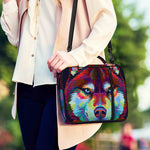 Colorful Siberian Husky Print Shoulder Strap Bible Bag