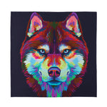Colorful Siberian Husky Print Silk Bandana