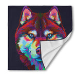 Colorful Siberian Husky Print Silk Bandana